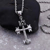 Stainless Steel Silver Mechanical Skeleton Cross Pendant Chain Necklace-Necklaces-Innovato Design-18-Innovato Design
