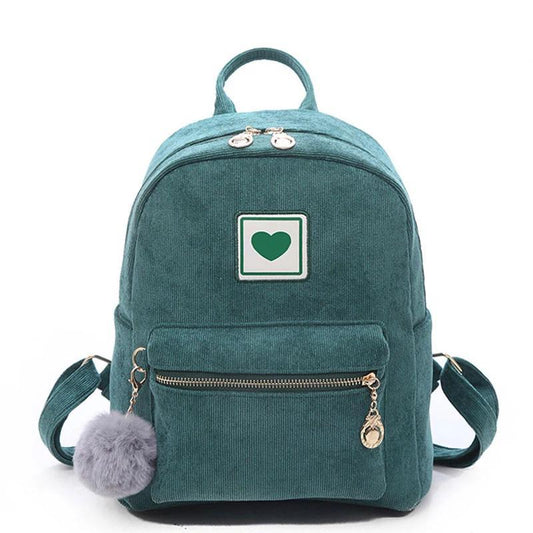 Corduroy Cute Love 20 to 35 Litre Backpack-corduroy backpacks-Innovato Design-Pink-Innovato Design