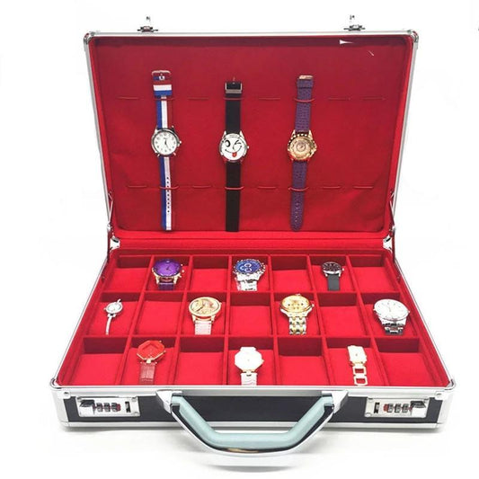 Silver and Black Watch and Jewelry Suitcase Storage Box-Watch Box-Innovato Design-Innovato Design