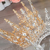 King & Queen Tiara Rhinestones Crown for Wedding or Prom-Crowns-Innovato Design-Gold-Innovato Design