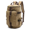 Multifunction Waterproof Canvas Leather Backpack for Men-Canvas and Leather Backpack-Innovato Design-Khaki-Small-Innovato Design