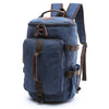 Multifunction Waterproof Canvas Leather Backpack for Men-Canvas and Leather Backpack-Innovato Design-Blue-Small-Innovato Design