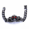 316L Stainless Steel Punk Red Eye Carved Skull Bracelet-Skull Bracelet-Innovato Design-7.7 inch-Innovato Design