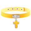 Gothic Black Cross Choker Necklace-Necklaces-Innovato Design-Yellow-Innovato Design