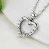 Cubic Zirconia Heart 925 Sterling Silver Fashion Pendant Necklace-Necklaces-Innovato Design-Innovato Design