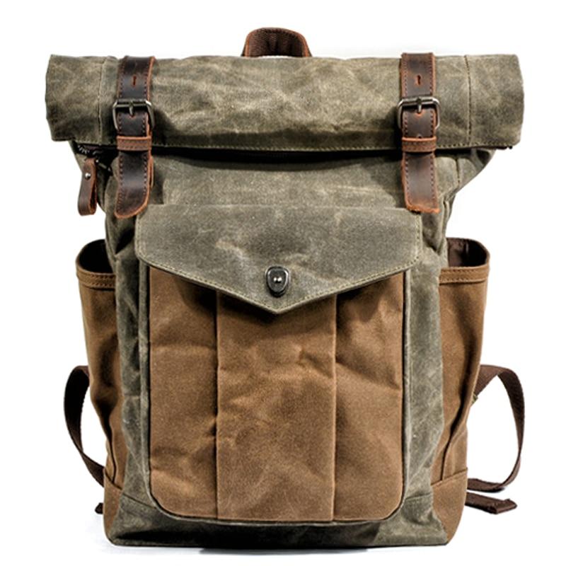 canvas leather backpack uk BKPLAIN002 and well Waxed Canvas Backpack - 80L