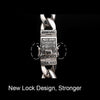 Highly-Polished Link Chain with Wide Smooth Flower Safe Lock 925 Sterling Silver Biker Bracelet-Gothic Necklaces-Innovato Design-6.30in-Innovato Design