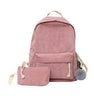 Corduroy Fashion Backpack for School or Everyday Use-corduroy backpacks-Innovato Design-Pink-Innovato Design