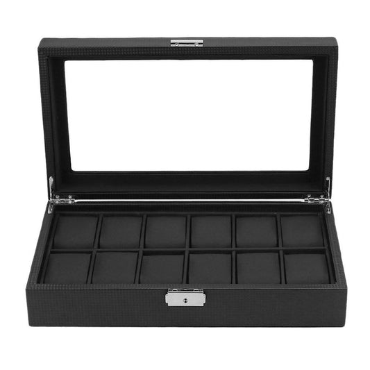 Black Carbon Fiber Watch and Jewelry Storage Box Organizer-Watch Box-Innovato Design-Innovato Design