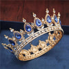 Royal Queen & King Tiaras and Crowns for Wedding, Pageant Prom-Crowns-Innovato Design-Gold Blue-Innovato Design