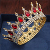 Royal Queen & King Tiaras and Crowns for Wedding, Pageant Prom-Crowns-Innovato Design-Gold Red-Innovato Design