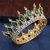 Royal Queen & King Tiaras and Crowns for Wedding, Pageant Prom-Crowns-Innovato Design-Gold Green-Innovato Design