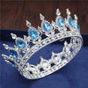 Royal Queen & King Tiaras and Crowns for Wedding, Pageant Prom-Crowns-Innovato Design-Silver Light Blue-Innovato Design