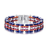 4 Tones Biker Chain Bracelet Stainless Steel-Bracelets-Innovato Design-Blue, Silver, Red-Innovato Design