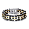4 Tones Biker Chain Bracelet Stainless Steel-Bracelets-Innovato Design-Gold & Black-Innovato Design