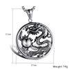 Silver Titanium Dragon and Ball Pendant with Chain Necklace-Necklaces-Innovato Design-Innovato Design