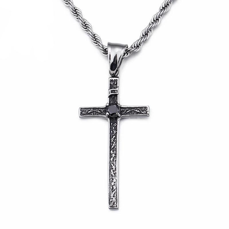 Thin silver deals cross necklace