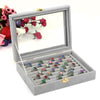 Gray Velvet Jewelry Storage Box with Glass Display-Watch Box-Innovato Design-Box-Innovato Design