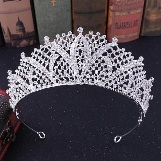 Baroque Crowns & Tiaras for Queen and King with Rhinestones-Crowns-Innovato Design-Silver-Innovato Design