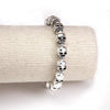 925 Sterling Silver Skull Beads Bracelet-Skull Bracelet-Innovato Design-6.3 inch-Innovato Design