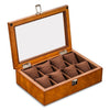 Brown Beech Wood Watch Display Box Organizer with 5, 8, 10 and 12 Slots-Watch Box-Innovato Design-8 Slots-Innovato Design