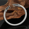 Viking's Adjustable Dragon Stainless Steel Bracelet-Bracelets-Innovato Design-Silver-Innovato Design