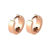 Men Stainless Steel Classic Plain Huggie Hinged Hoop Earrings-Earrings-Innovato Design-Rose Gold-Innovato Design