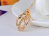 Austrian Crystal Snake Pendant Necklace-Necklaces-Innovato Design-Rose Gold-Innovato Design