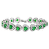 Women's 925 Sterling Silver Full Zircon Elegant Heart-shaped Tennis Bracelet-Bracelets-Innovato Design-Green-Innovato Design