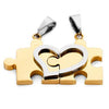 Men,Women's 2 PCS Stainless Steel Pendant Necklace Jigsaw Puzzle Heart Love Couple -With 20 and 23 Inch Chain-Necklaces-INBLUE-gold-Innovato Design