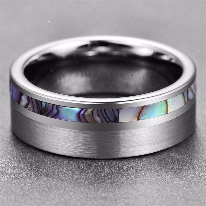 23 Featured Abalone Shell Rings Made of Tungsten, Sterling Silver and Stainless Steel