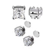 2 Pairs Stainless Steel Magnetic Stud Earrings for Men Women Non-piercing CZ 5-8mm