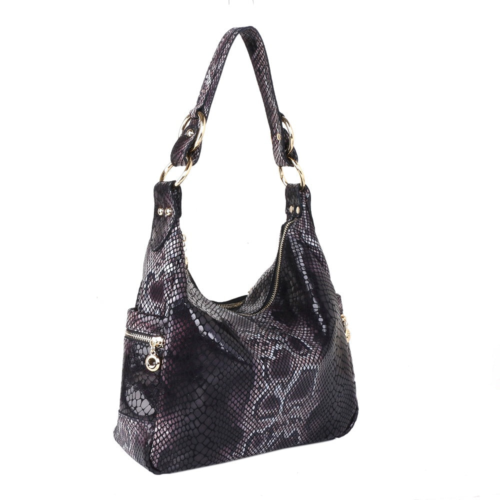 Hollow-Out Floral Print Tassel Shoulder Bag, Tote Bag and Handbag