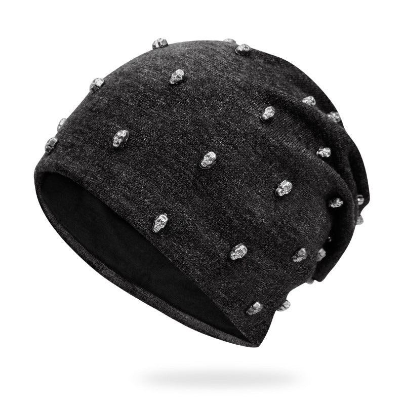Beanie or Bonnet with Skulls and Hoop