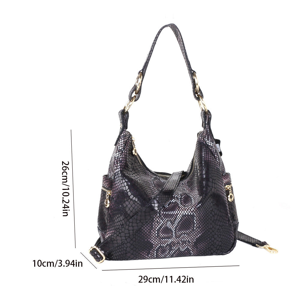 Hollow-Out Floral Print Tassel Shoulder Bag, Tote Bag and Handbag