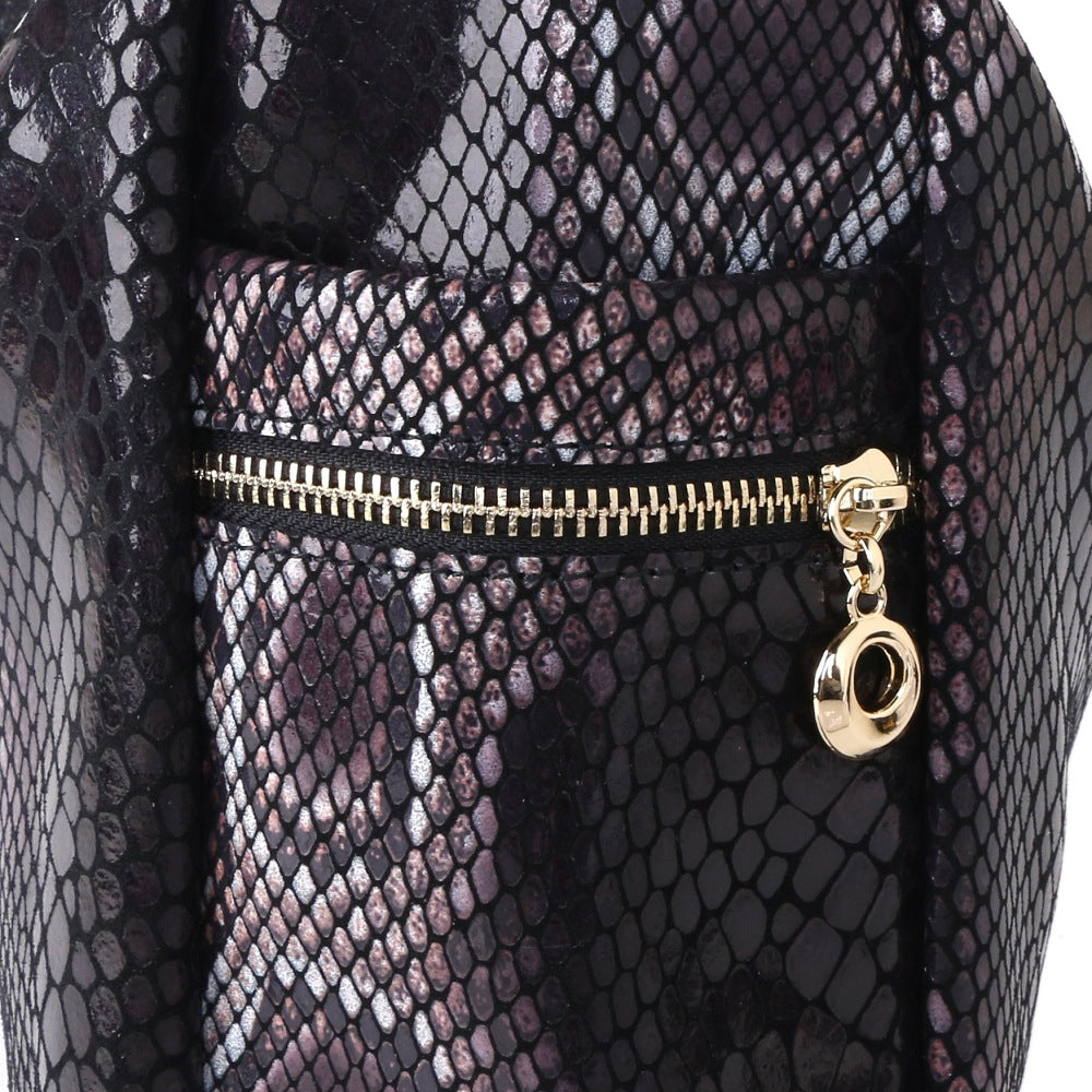 Hollow-Out Floral Print Tassel Shoulder Bag, Tote Bag and Handbag