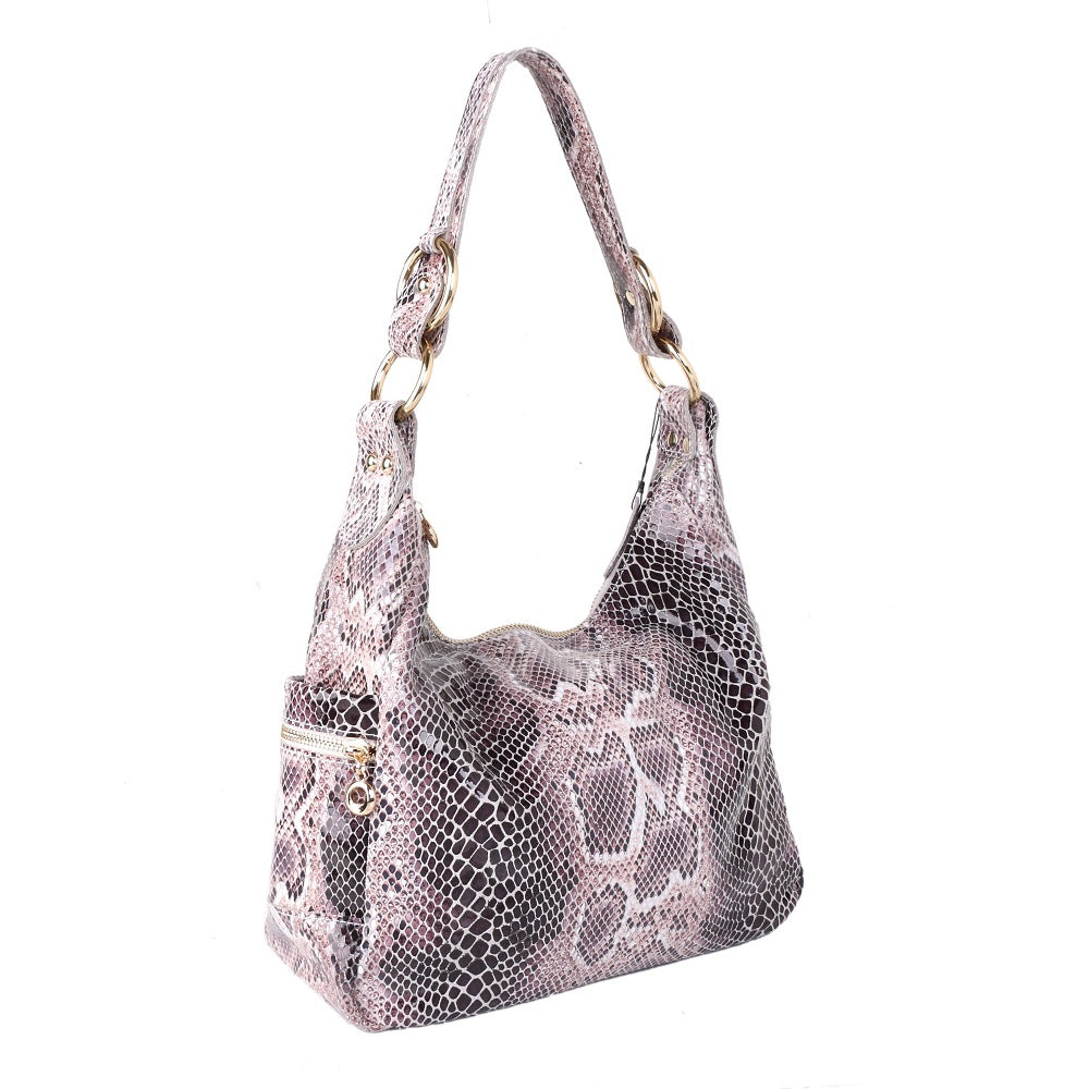 Hollow-Out Floral Print Tassel Shoulder Bag, Tote Bag and Handbag