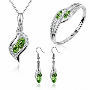 Austrian Crystal Flame Necklace, Bracelet & Earrings Fashion Jewelry Set