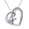 Pig with Heart 925 Sterling Silver Fashion Pendant Necklace