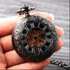 Floral Steel Quartz Mechanical Pocket Watch with Fob Chain