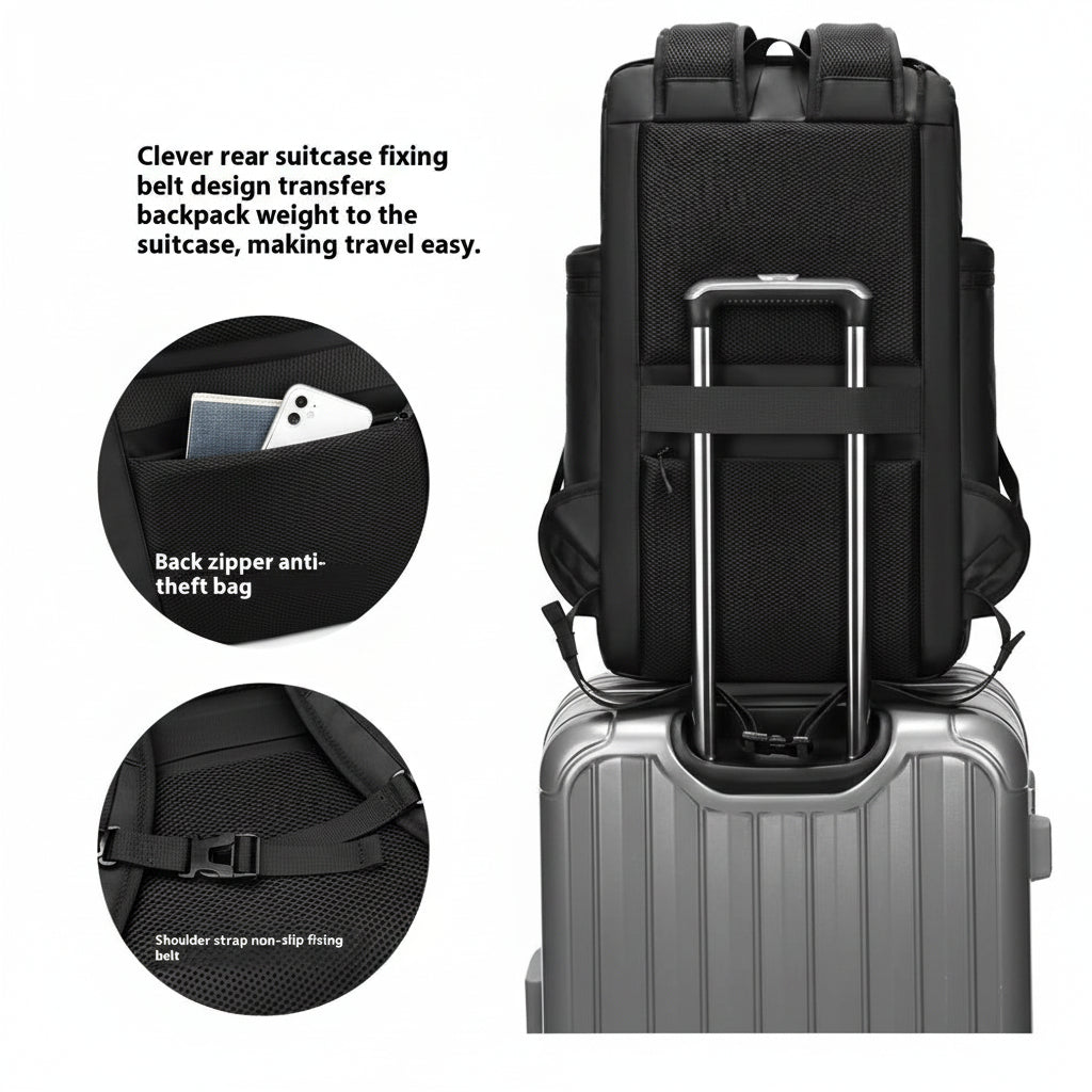 Multifunction Waterproof USB Charging 45 Liter Backpack with Shoe Compartment