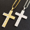 Men's Stainless Steel Pendant Necklace Cross Bible Lords Prayer
