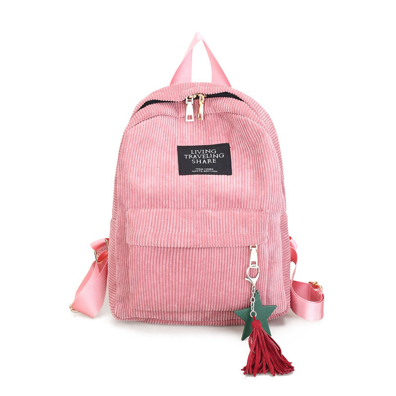 Fashion Corduroy 20 to 35 Litre Backpack for Women