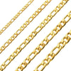 5-7mm 18-40 inch Figaro Links Stainless Steel Chain Men Necklace, Gold