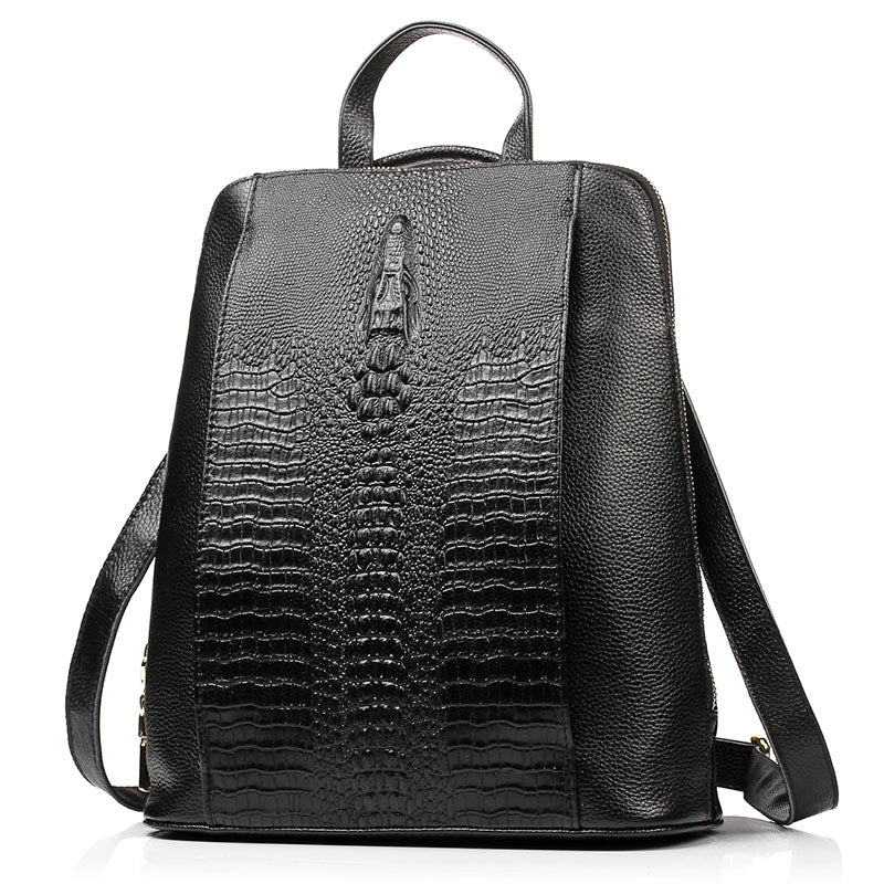 Luxury Crocodile Pattern PU Leather Backpack