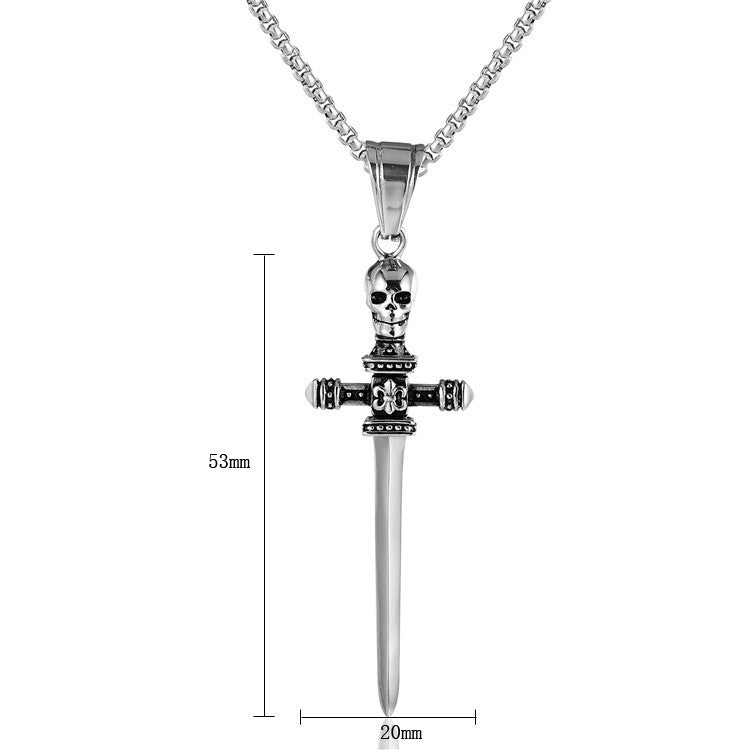 Cross Sword Titanium Steel Fashion Pendant Necklace