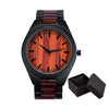 Black and Zebrawood Watch with Quartz Movement