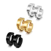 3-4 Pairs Stainless Steel Men Women Clip On Earrings Hoop Huggie Non-Piercing