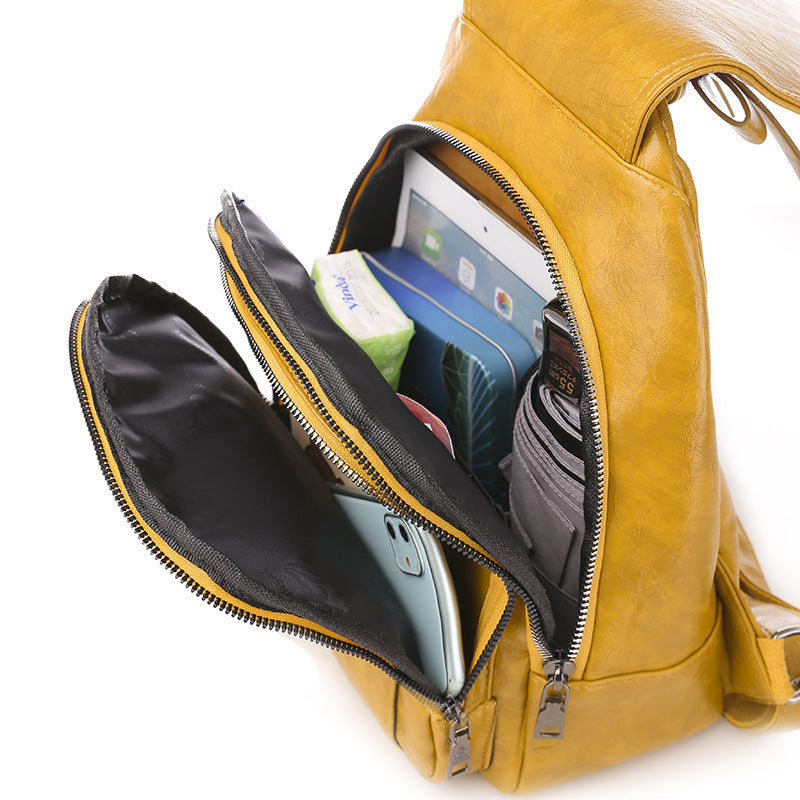 Large Capacity Luxury Multifunction PU Leather Crossbody Bag and School Bag