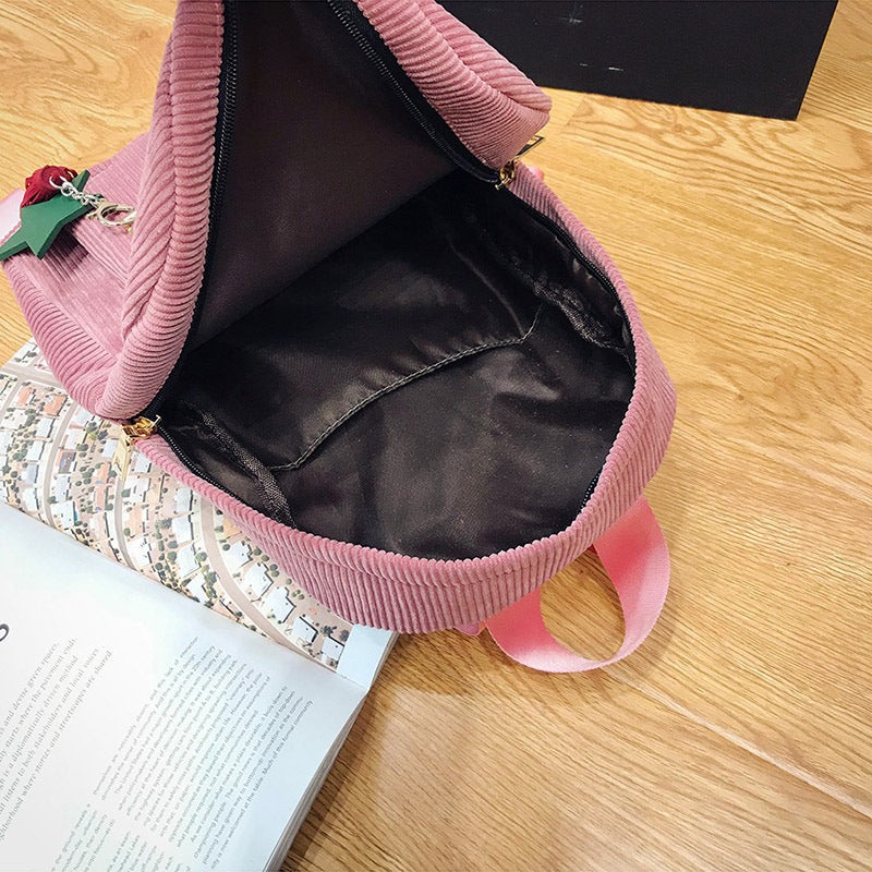 Fashion Corduroy 20 to 35 Litre Backpack for Women
